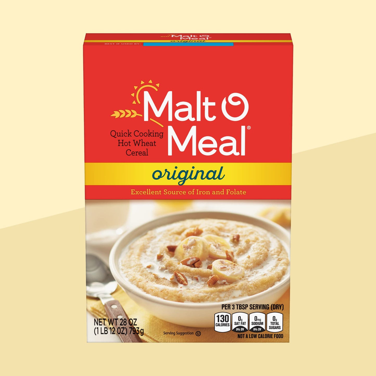 Malt-O-Meal, Original Malt-O-Meal Hot Breakfast Cereal, Quick Cooking, 28 Ounce Box (Pack of 4)