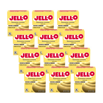 Jell-o Cook & Serve Pudding & Pie Filling Banana Cream 3 Oz (Pack of 12)