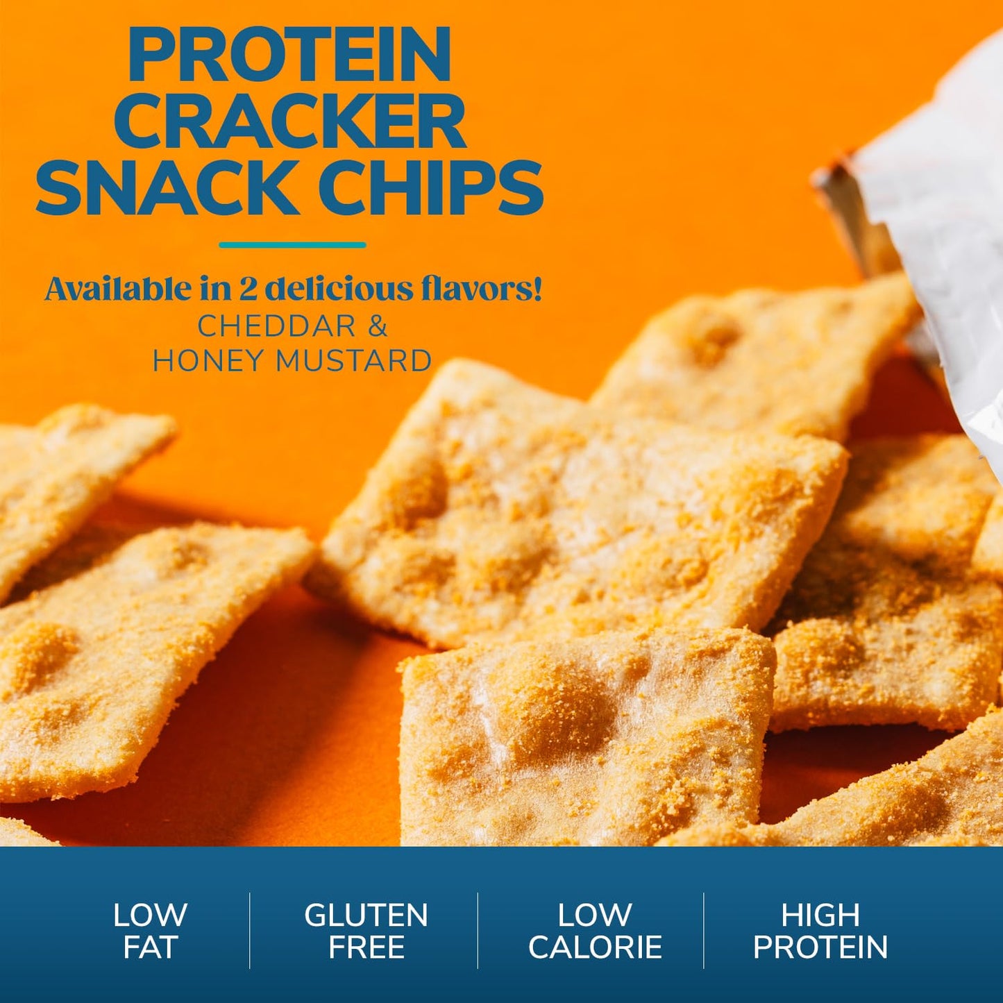 Wonderslim Protein Cracker Snack Chips, Cheddar, Low Fat & Gluten Free (10Ct)