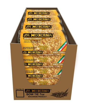 La Moderna, Corbata, Pasta, Hecha Con Sémola De Trigo Durum, Enriquecida Con Vitaminas Y Hierro, 7 Oz, Pack De 20