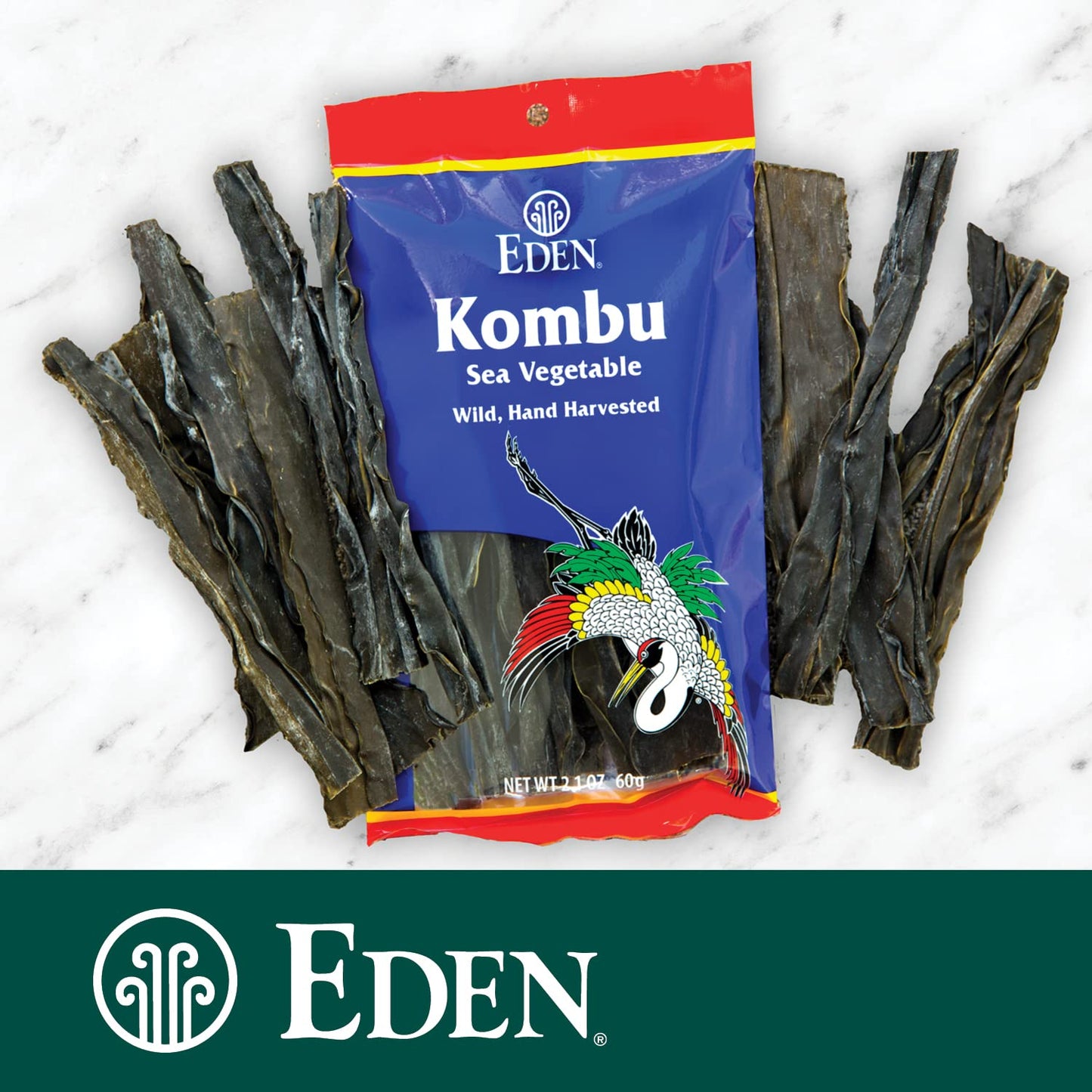 Eden Kombu  Wild Japanese Hand Harvested Sea Vegetable  for Dashi  Sea  2.1 Oz