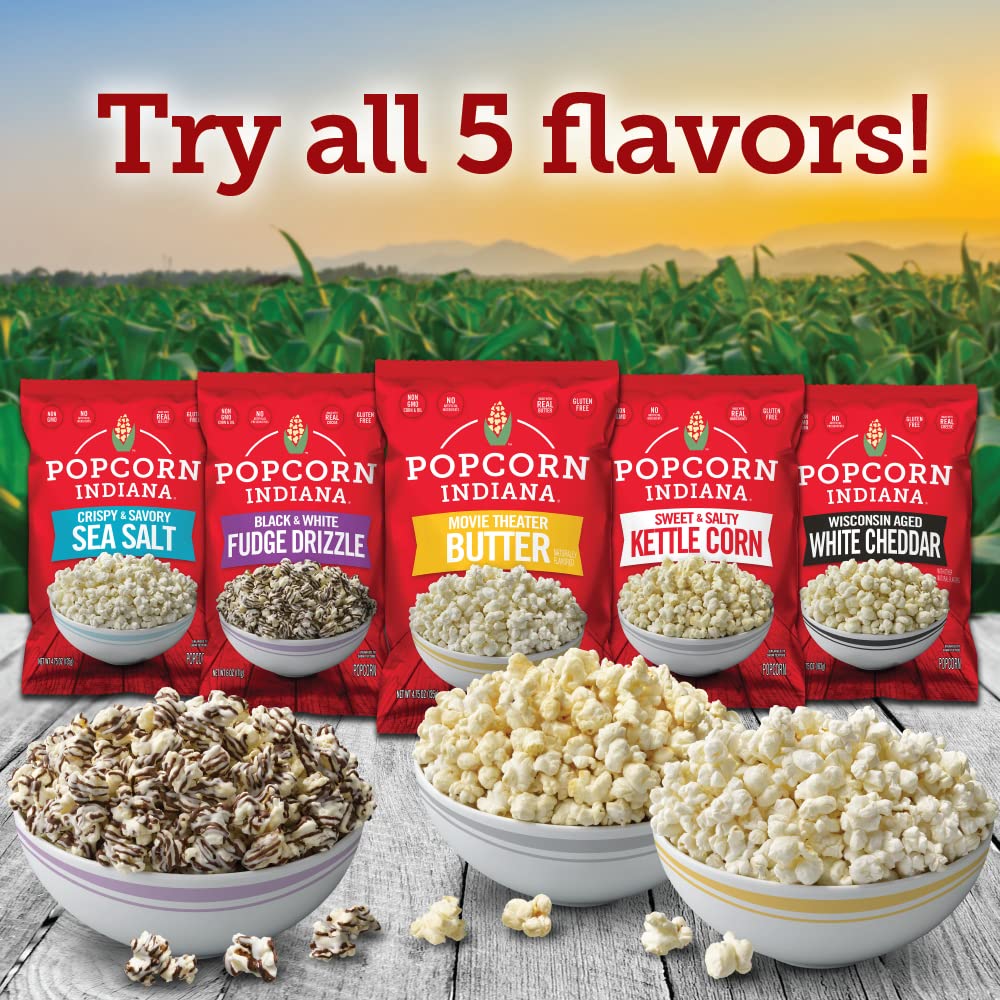 Popcorn Indiana Sea Salt Popcorn - Family Count - 4.75 Oz (Pack Of 12)