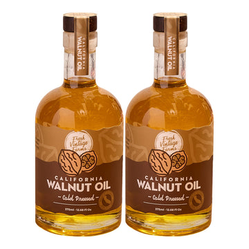 Fresh Vintage Farms 100% Undiluted Cold Pressed Walnut Oil | Wholesome & Nutritious Healthy Cooking Oil For Cooking  Baking  Grilling  Dipping  & Salads | Walnut Oil - 12.68 Fl Oz  Pack Of 2