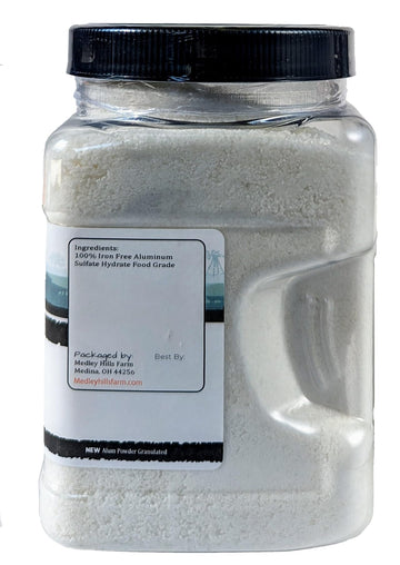 Alum Powder Granulated Food Grade 2 Lbs. - By Medley Hills Farm In Reusable Container - Granulated Potassium Alum Powder - Made