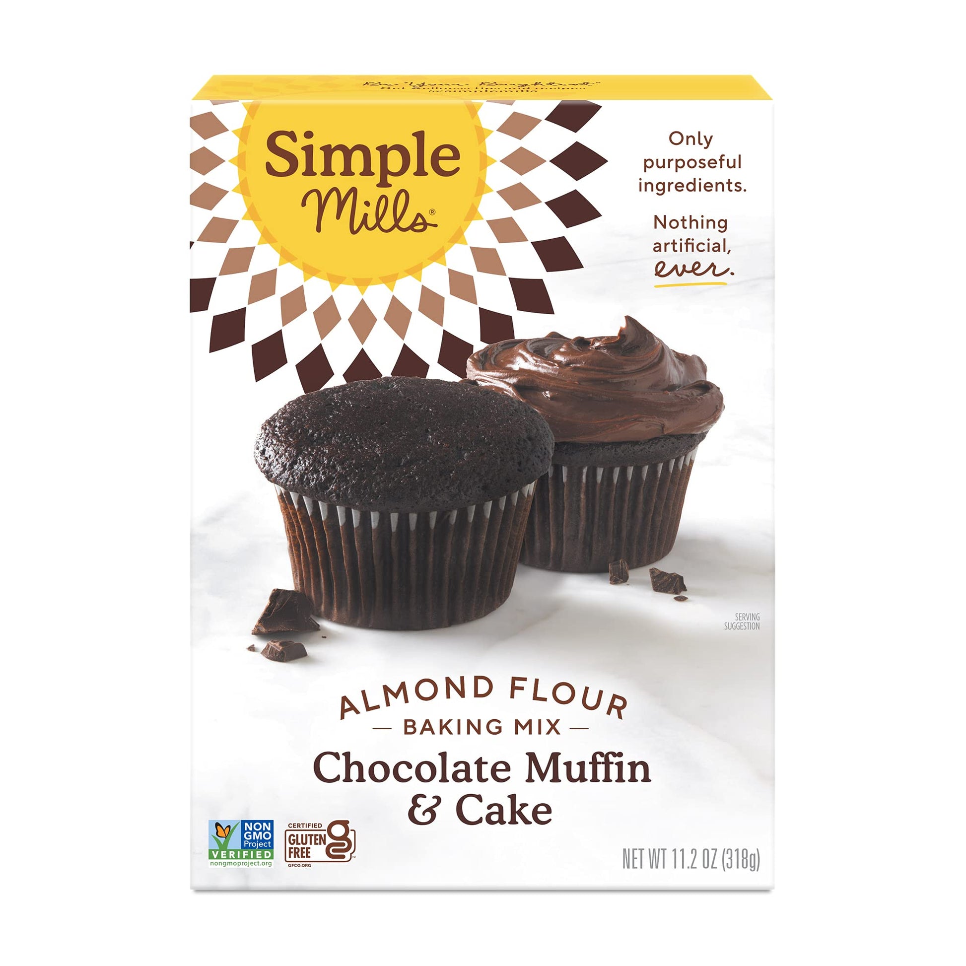 Simple Mills Almond Flour Baking Mix Chocolate Muffin & Cake, 11.2 Ounce, Model 170966-71711