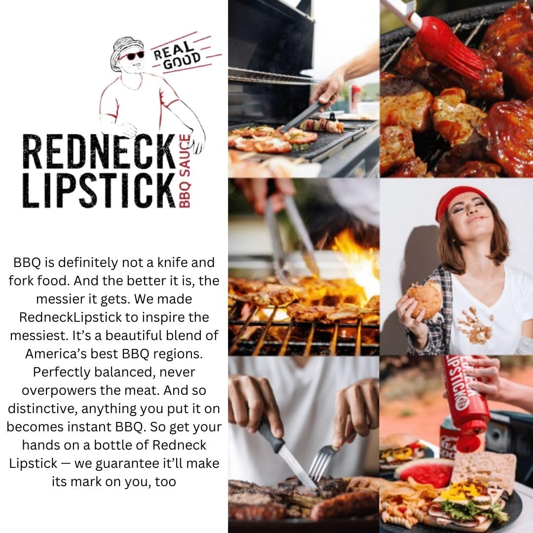 Redneck Lipstick BBQ Sauce, Smoky Sweet and Spicy, 18 oz (1 Pack)