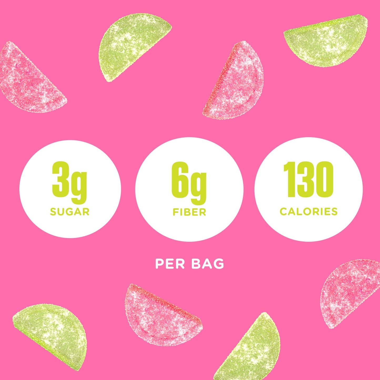 SmartSweets Sourmelon Bites Candy, Low Sugar, Plant-Based, 1.8 Ounce, Pink