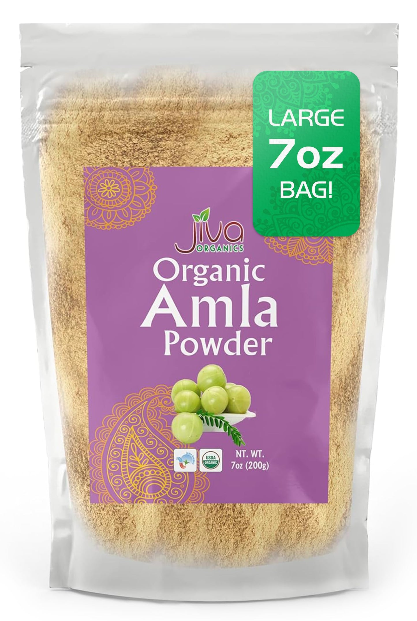 Jiva Organics Amla Berry Powder - Organic, Food Grade, Non-GMO - 7 Ounce