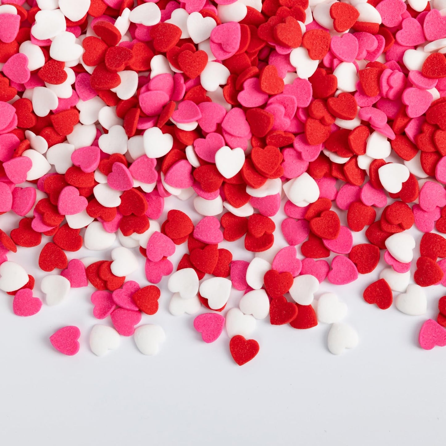 Valentine Heart Sprinkles,Edible Red Pink White Shapes Heart Sprinkle Mix,Sugar Sprinkles for Decorations Baking,Cake Ice Cream 