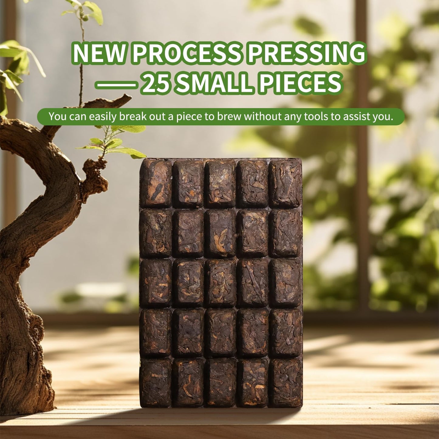 Khs Organic Ripe Pu Erh Tea Brick, 4.5 Oz Usda Certified Organic Puerh Tea Cake, No Dust Production Workshop, Aged Fermented Pu