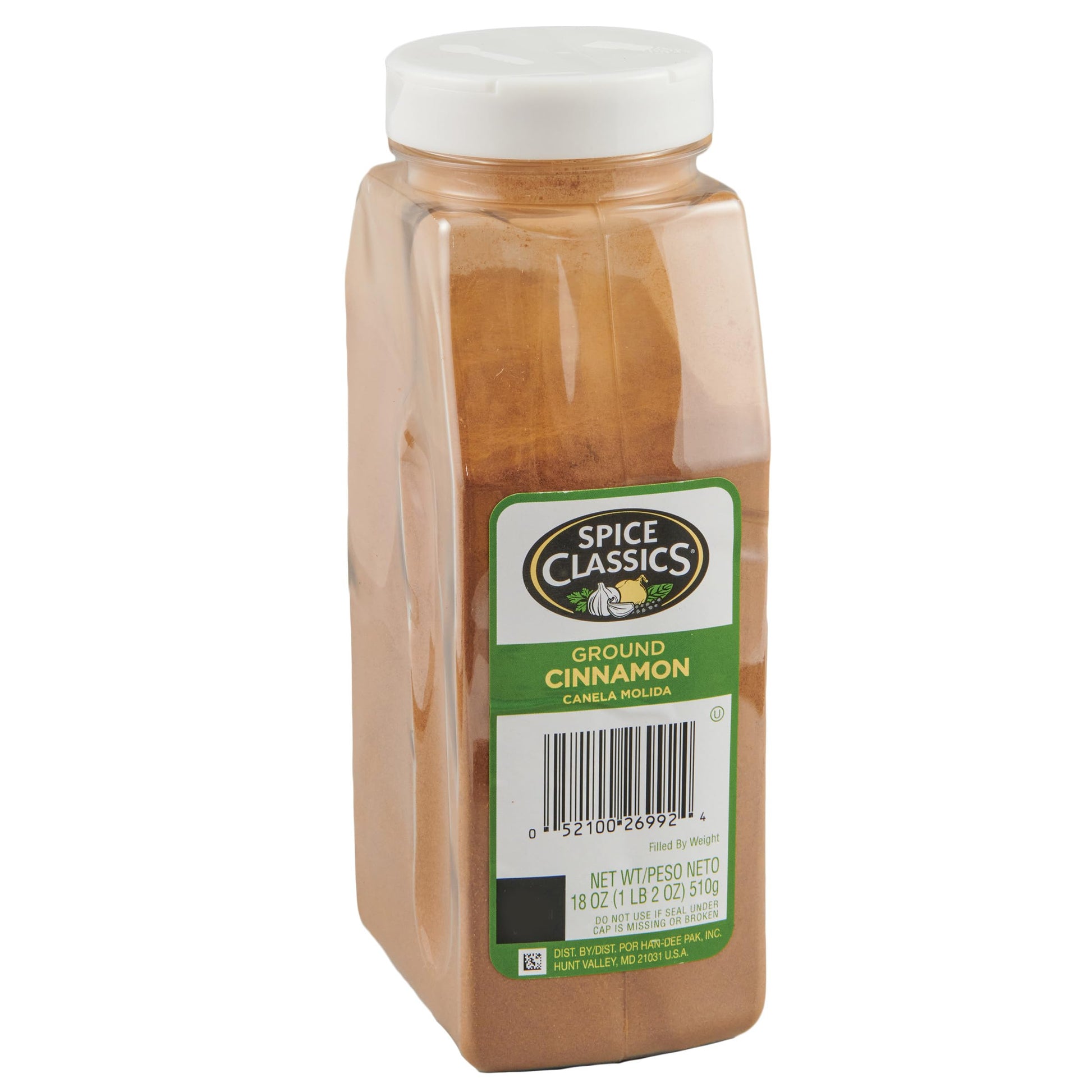 Spice Classics Ground Cinnamon Powder, 18 oz Container - Perfect for Desserts, Tea, Cider, and Meat Rubs