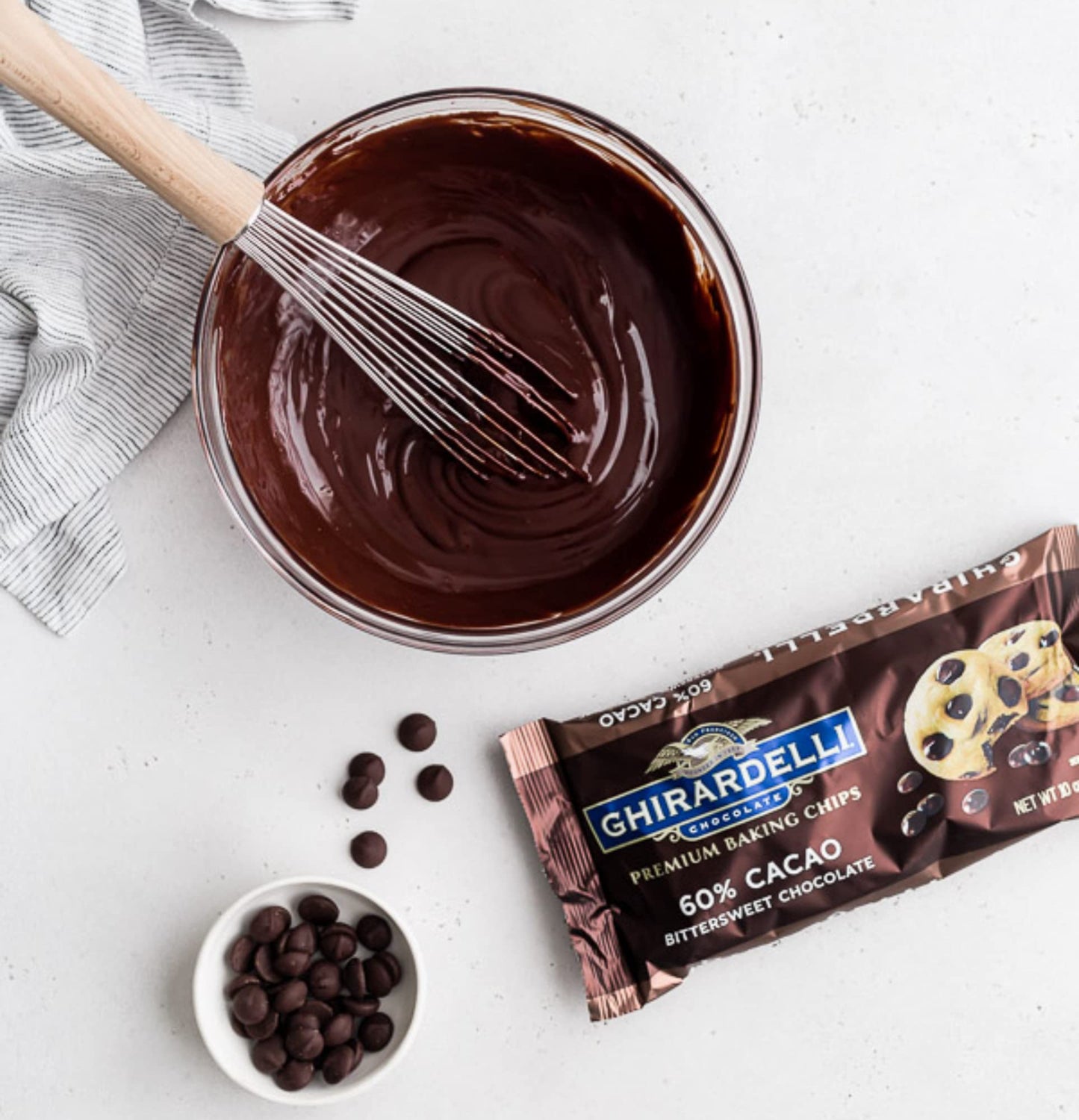 Ghirardelli 60% Cacao Bittersweet Chocolate Enhanced Baking Chips, 10 Oz Bag
