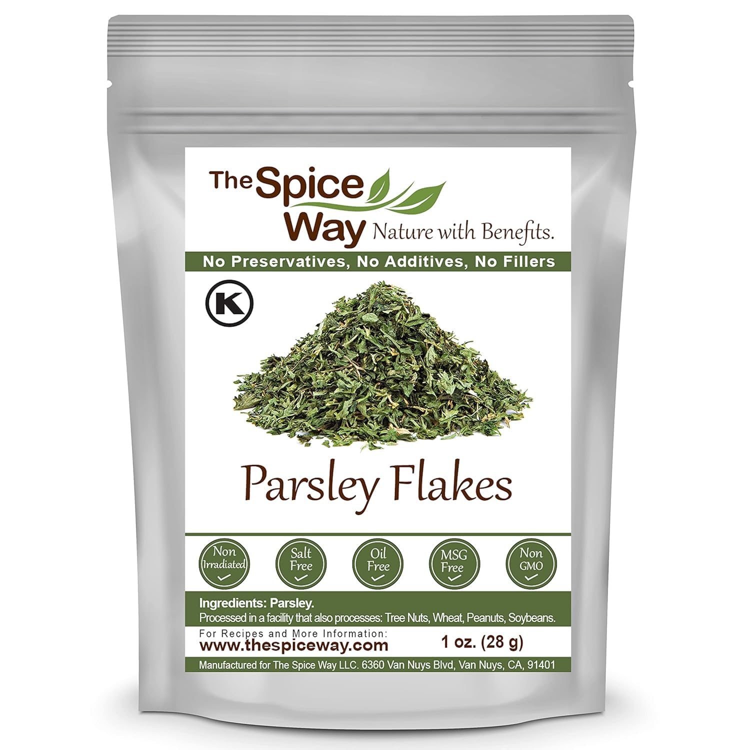 The Spice Way Parsley Flakes - Burst Of Freshness In Every Dish! (1 Oz) Dried Chopped Leaf - Non -Gmo & Vegan-Friendly