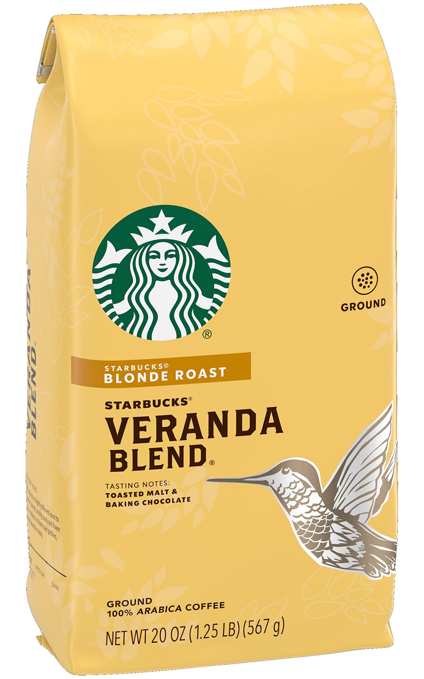 Starbucks Veranda Blend Coffee, Blonde Roast Ground Coffee, Made with 100% Arabica Coffee, FlavorLock Packaging for Fresh Flavor