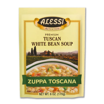 Alessi Autentico Premium Soups, Traditional Flavors, 6Oz (Tuscan White Bean, Pack Of 6)
