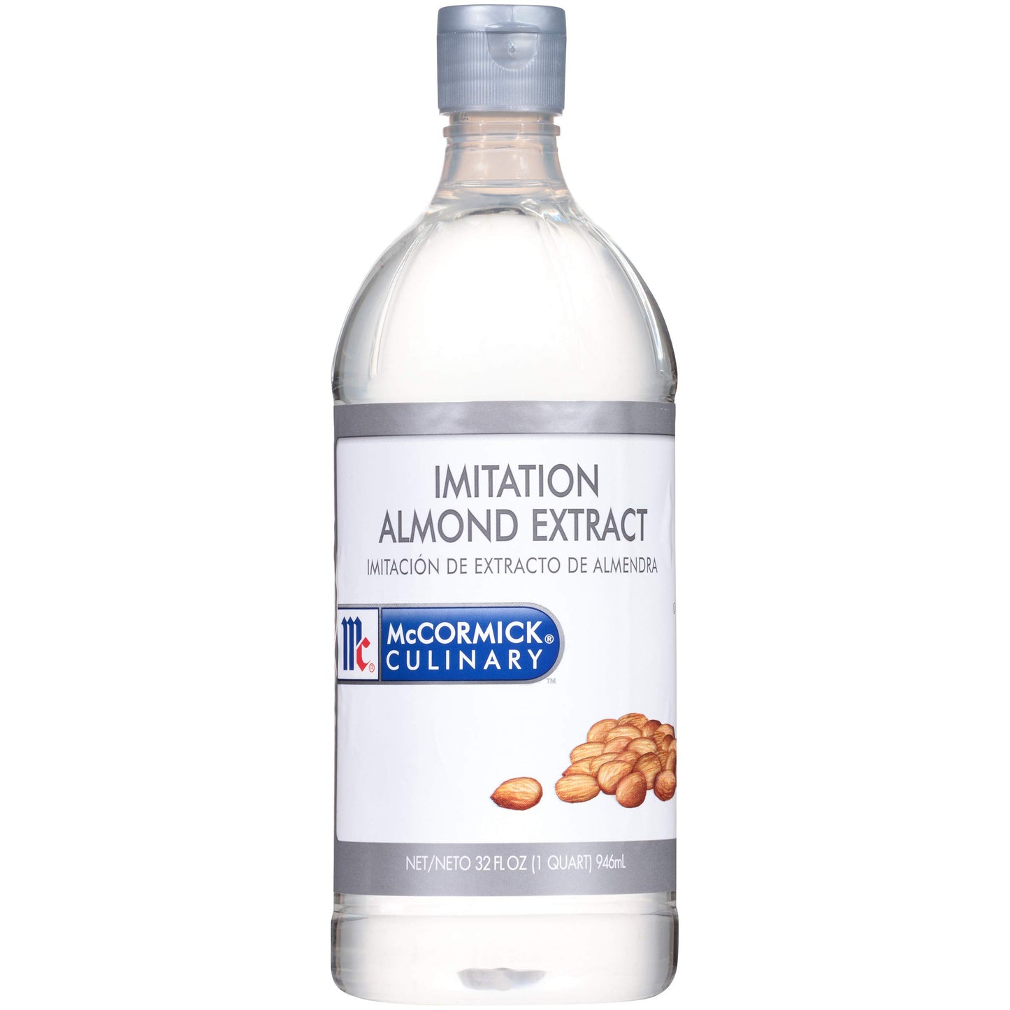 McCormick Culinary Imitation Almond Extract, Clear, 32 Fl Oz Bottle for Baking and Desserts