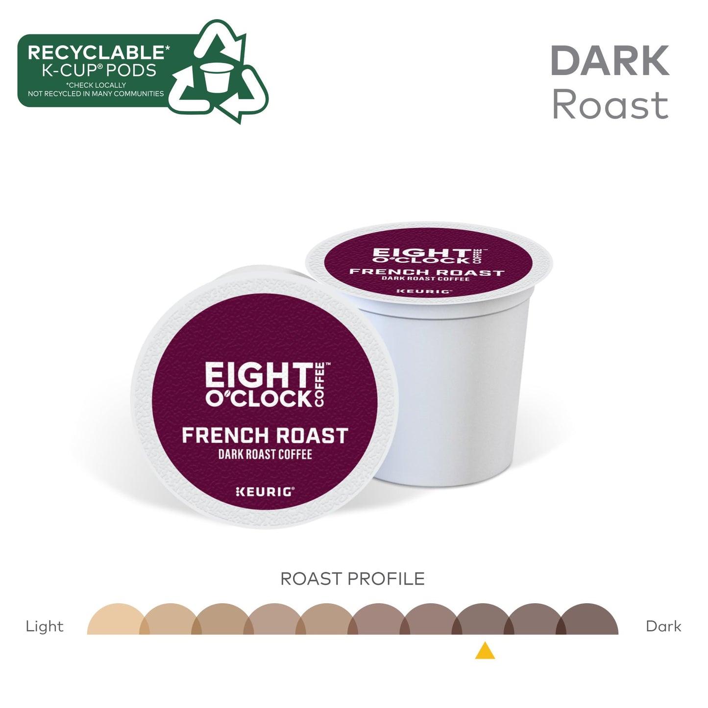 Eight OClock Coffee French Roast  Single-Serve Coffee K-Cup Pods  Dark Roast  60 Count