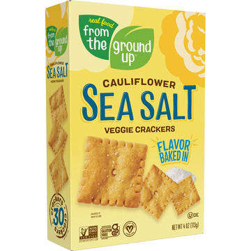 Real Food From The Ground Up Cauliflower Sea Salt Crackers (Pack Of 6)