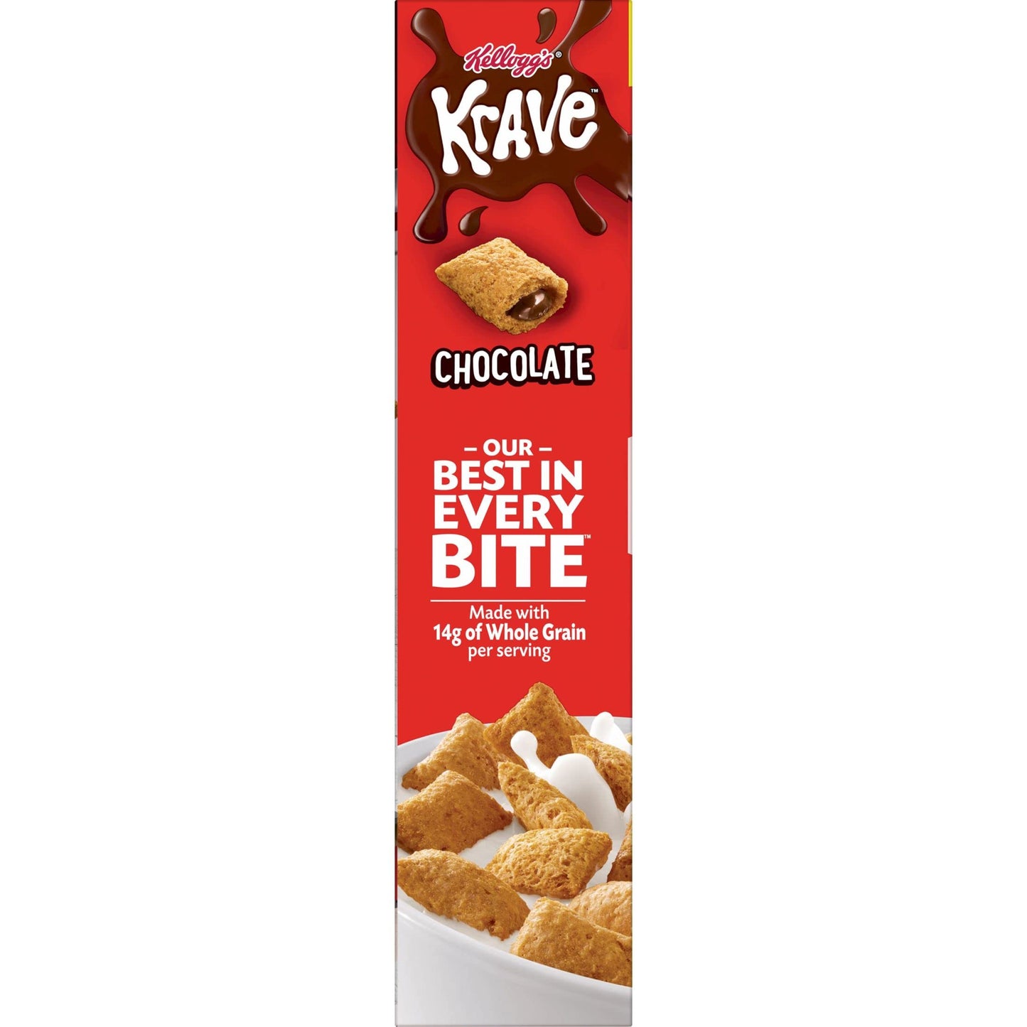 Kelloggs Krave Cold Breakfast Cereal, Kids Cereal, Family Breakfast, Family Size, Chocolate, 17.3oz Box (1 Box)