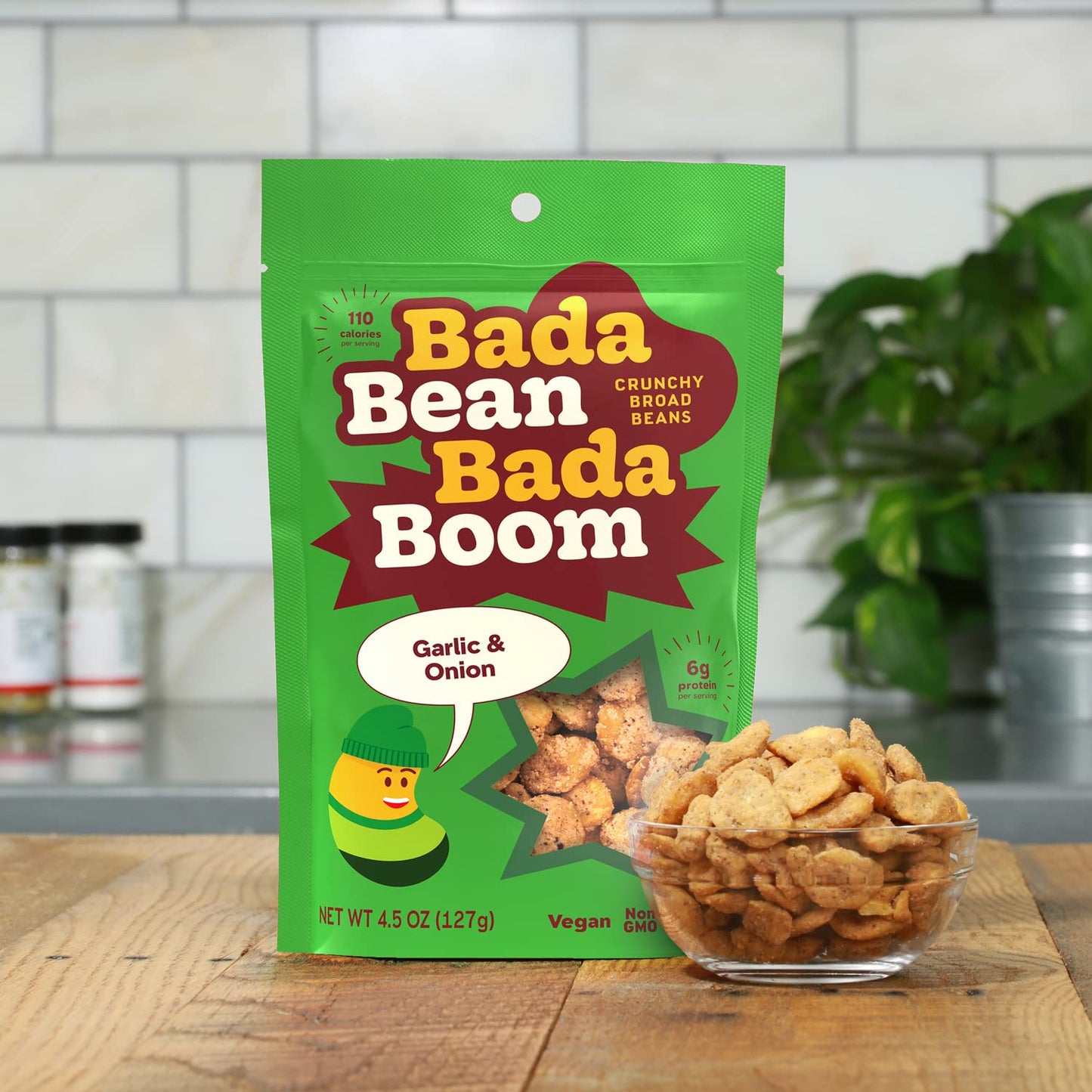 Bada Bean Bada Boom - Plant-Based Protein, Gluten Free, Vegan, Crunchy Roasted Broad (Fava) Bean Snacks, 110 Calories Per Servin