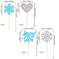 24 PCS Winter Snowflake Cupcake Toppers Glitter Snow in Love Heart Snowflake Cupcake Picks for Winter Frozen Theme Baby Shower W