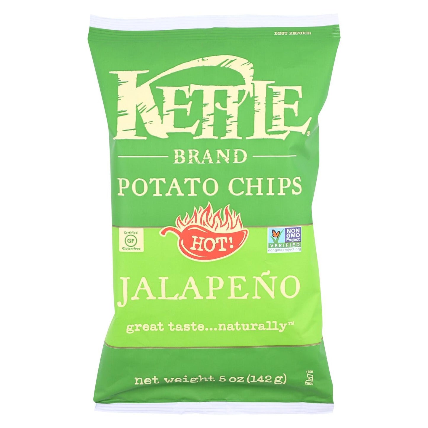 Kettle Brand Potato Chips, Jalapeno, 5 Ounce Bags (Pack of 15)
