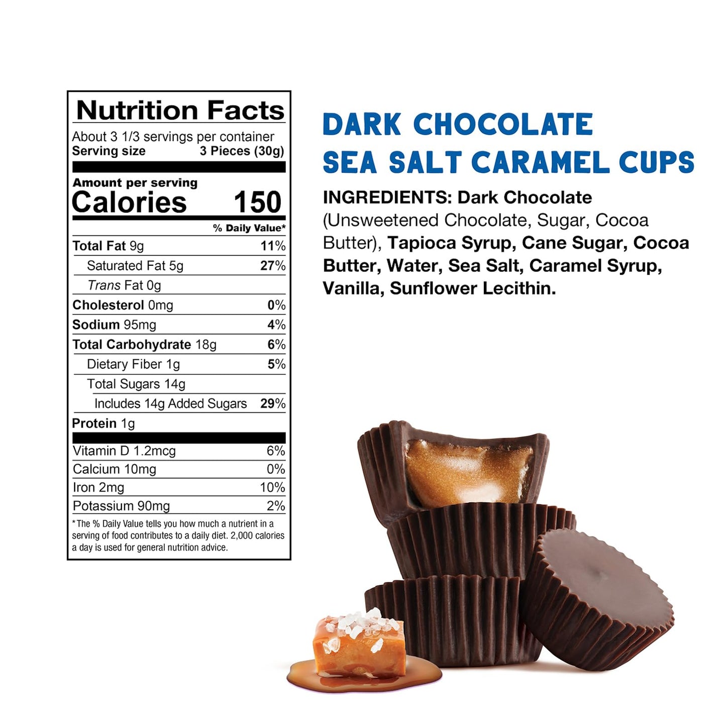 Free 2B Sea Salt Caramel Mini Cups, Safe For School And Allergy Friendly - Gluten-Free, Dairy-Free, Nut-Free, And Soy-Free - Dar