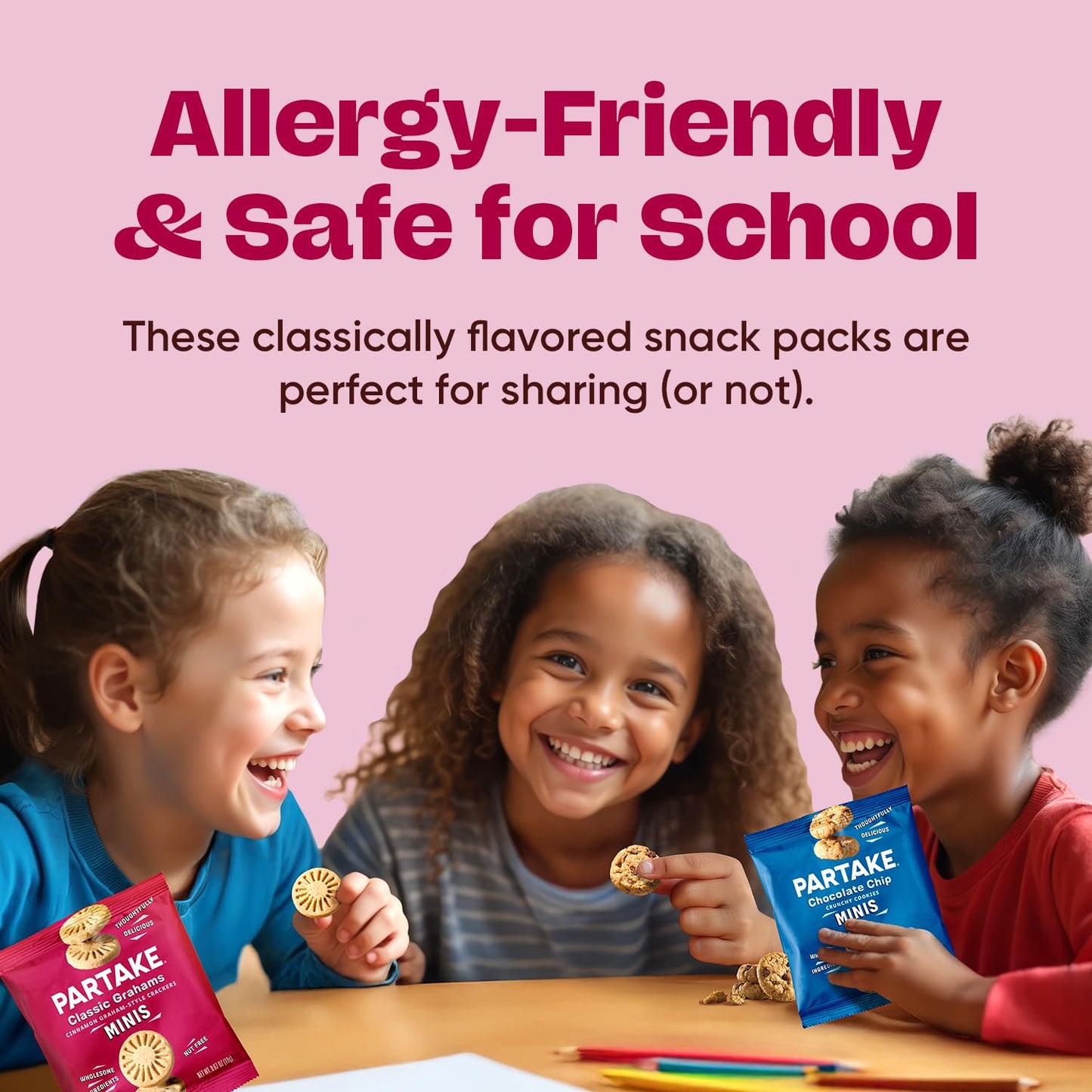 Gluten Free Partake Crunchy Chocolate Chip Cookies + Classic Graham Crackers Variety Pack - Vegan - Free From the Top 9 Allergen