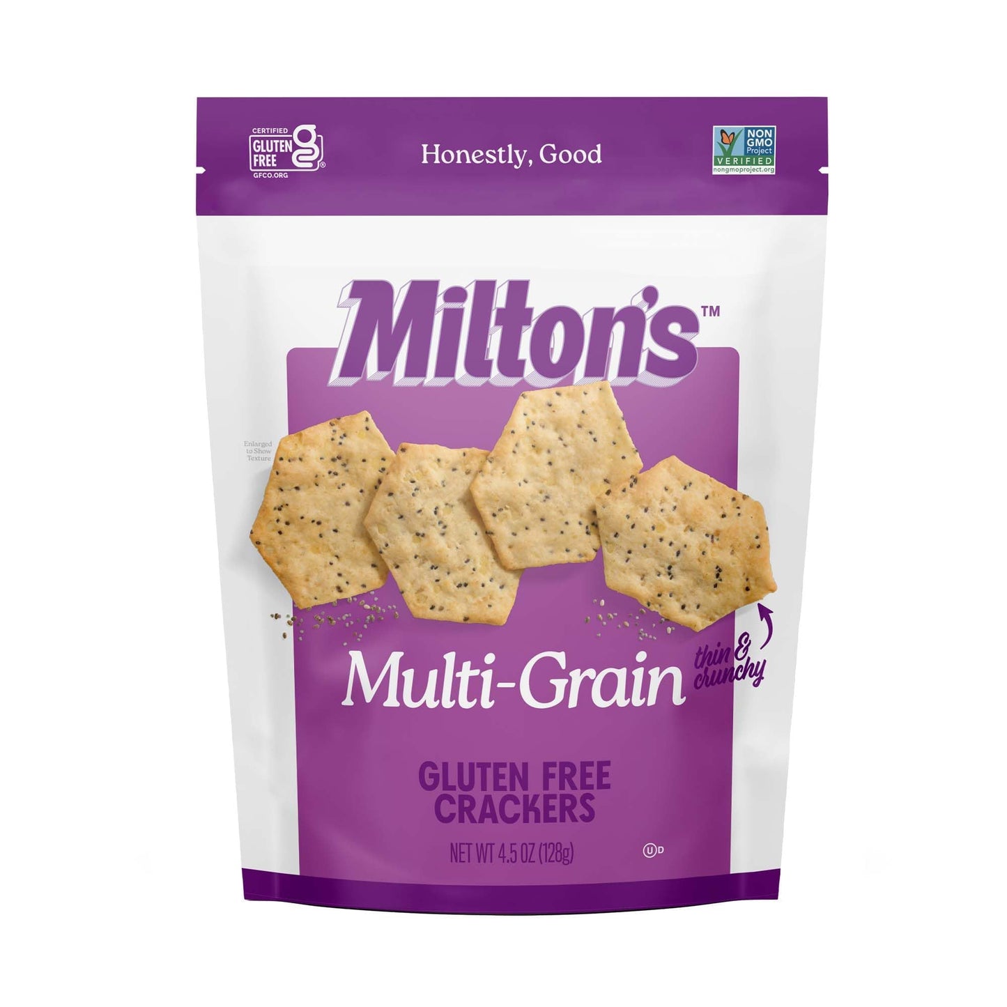 Milton'S Craft Bakers Gluten Free Multi-Grain Crackers - Baked Multigrain Crackers, Non-Gmo Project Verified, Kosher, Whole Grai
