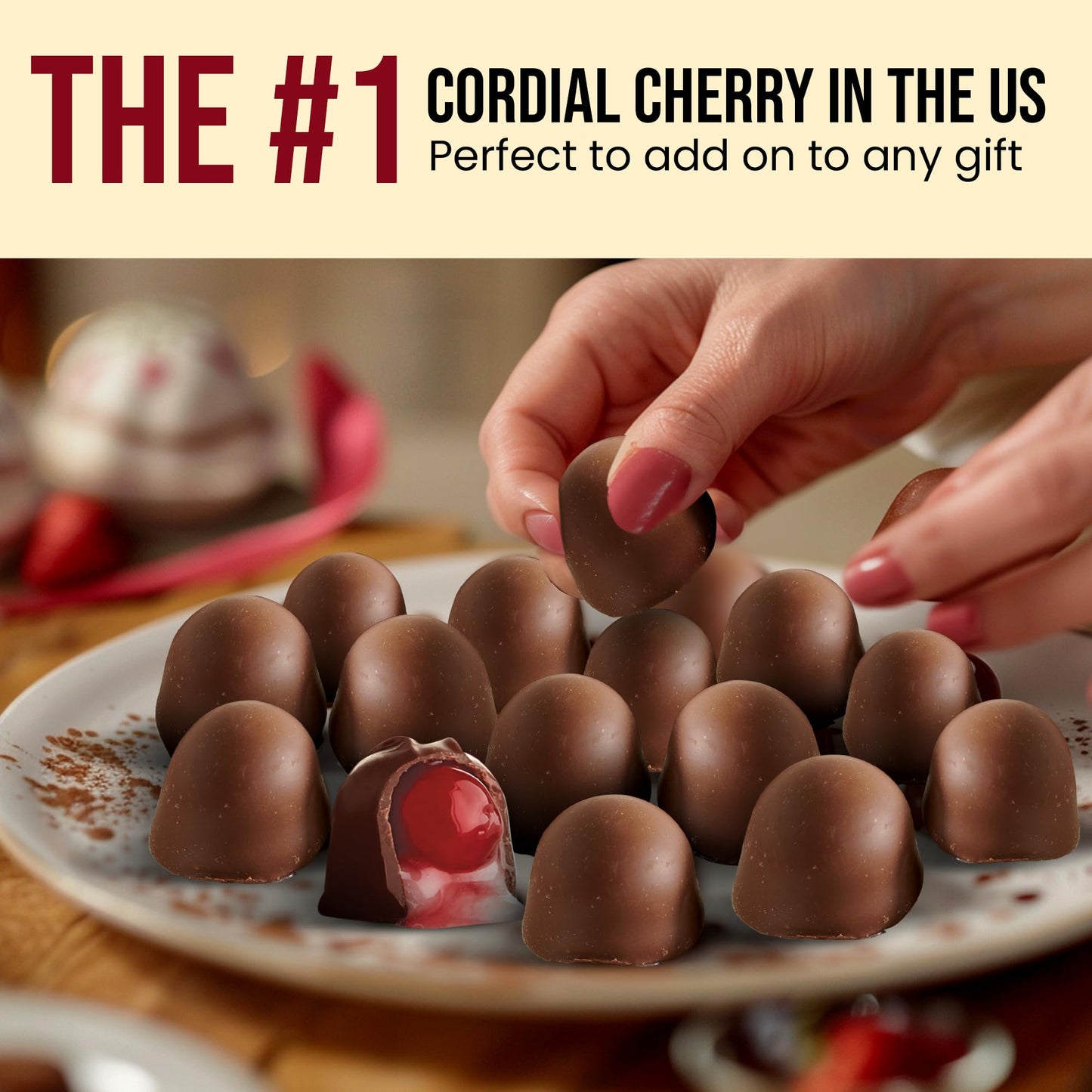 Queen Anne Milk Chocolate Covered Cordial Cherries | 13.2 Oz | 20 Piece Gift Box | Whole Maraschino Cherry Creamy Filled Liquid