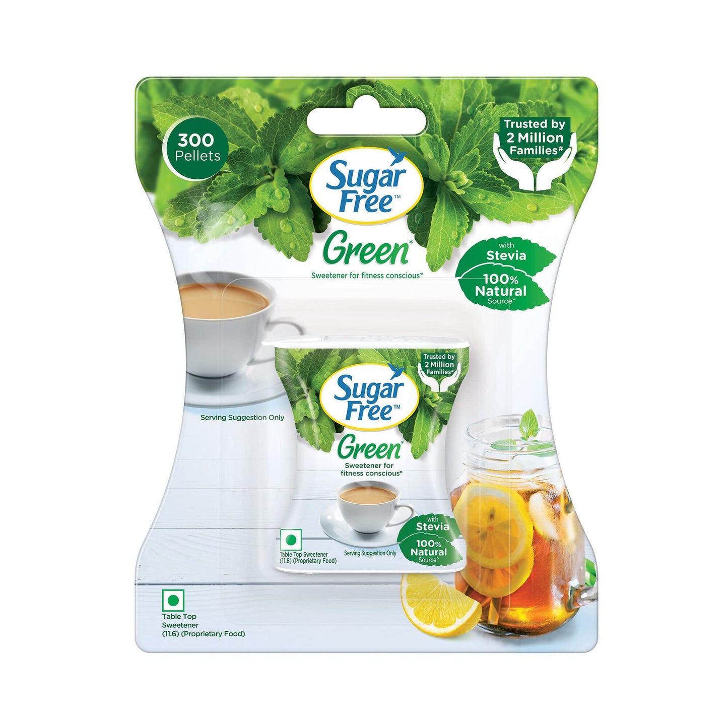Sugar Free Green Stevia, 300 Pellets |100% Plant-based Natural Sweetener | 100% Natural Meethi Tulsi (Stevia) leaves| Sweet like