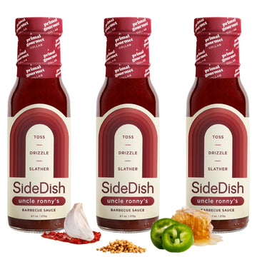 SideDish BBQ Sauce - Refined Sugar Free, Seed Oil Free, Gluten & Dairy Free - 8 Fl Oz (3-Pack)