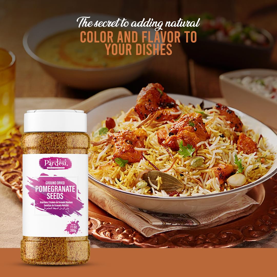 Pardesi Pomegranate Powder - Dried Seeds Ground - 200G - Authentic Indian Spice, Sustainable Sourced, Hand-Selected - Perfect Fo