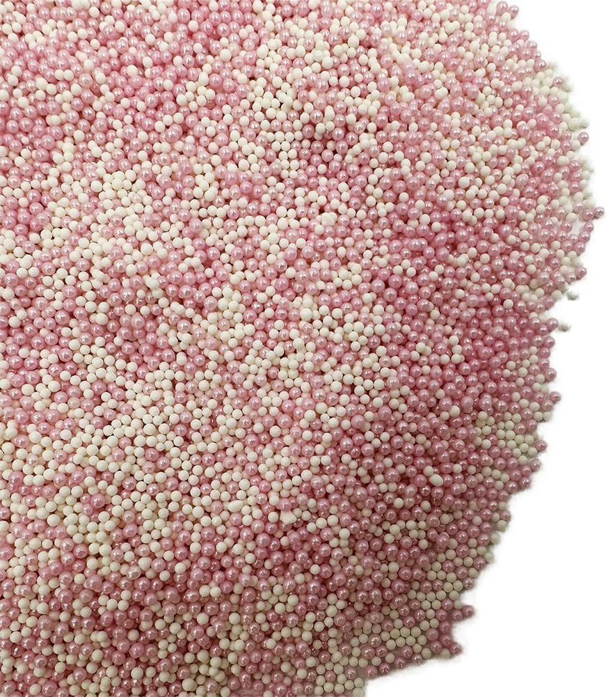 Pink White Sprinkles, 2Mm Mini Pearls Ball Valentines, Cake Sprinkles, Gluten Free, Cookies, Chocolate, Fondant, Princess Toppin