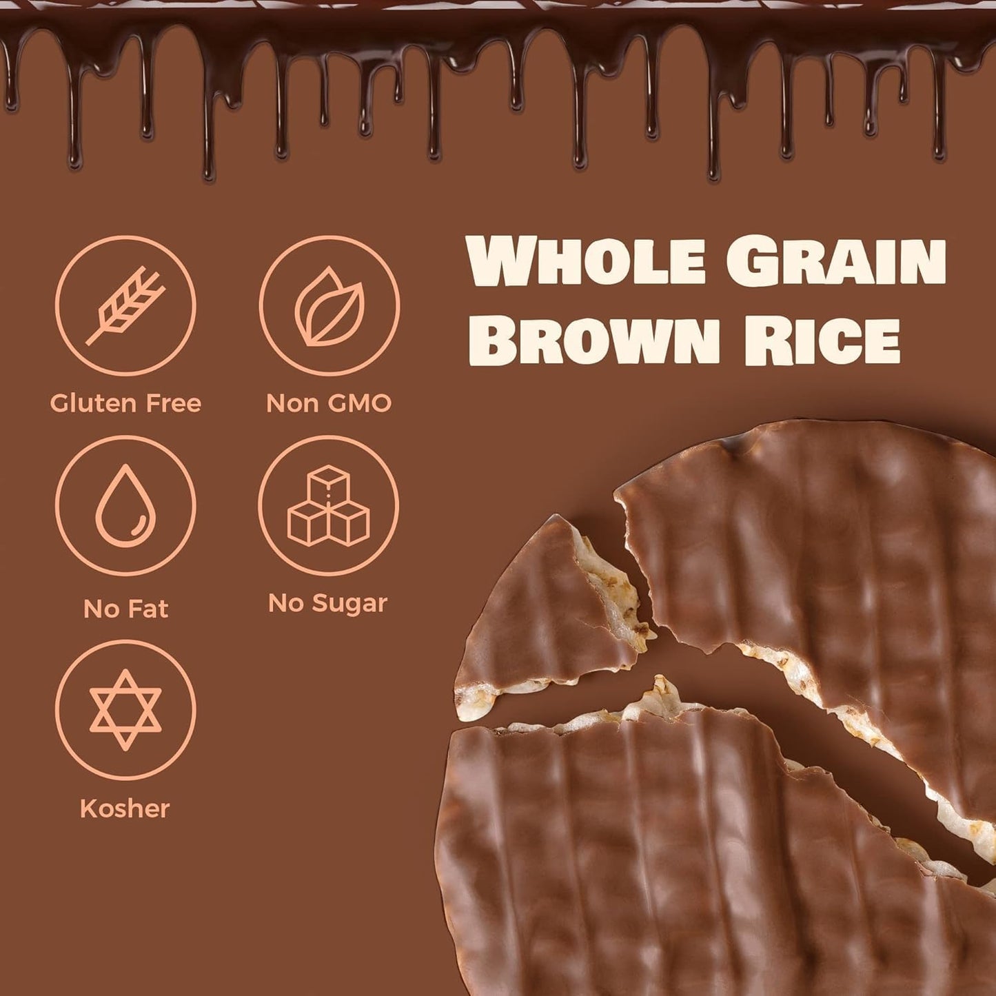 Liebers Milk Chocolate Rice Cakes, Kosher Certified Dairy, Gluten Free Snack (Pack Of 8) (Milk Chocolate)