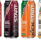 Kickstart Energy Drink Variety - Fruit Punch, Black Cherry, Orange Citrus, Pineapple Orange Mango 16 Fl Oz (Pack of 16)