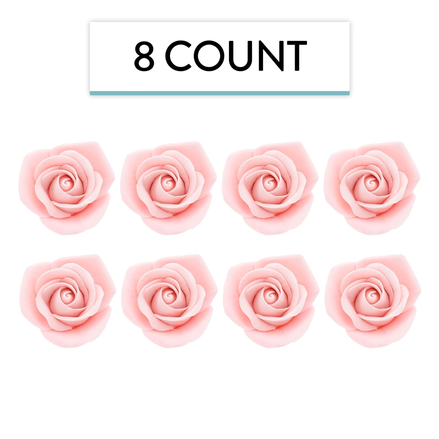 Global Sugar Art Peace Rose Sugar Cake Flowers Pink 2 Inch, 8 Count By Chef Alan Tetreault
