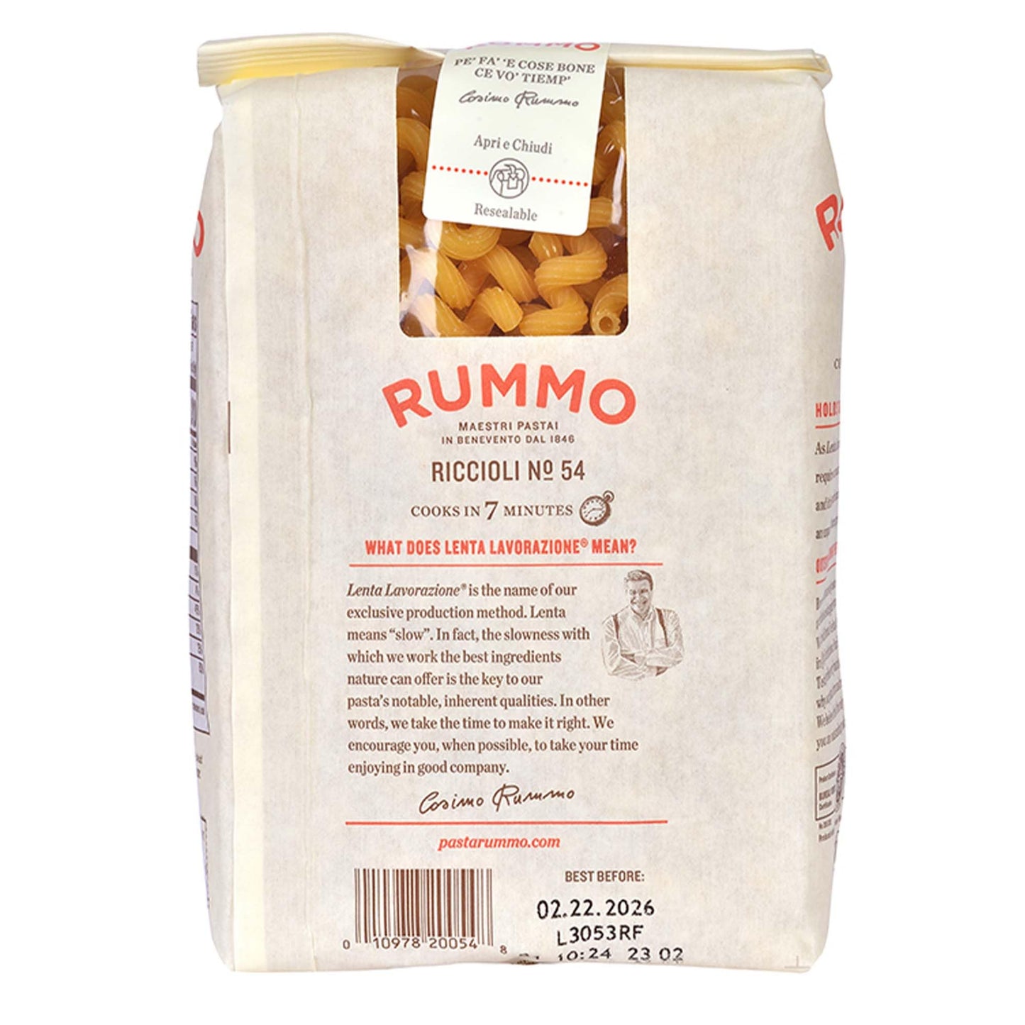 Rummo Pasta N.54 - Cavatappi Corkscrew Noodles, Dry Durum Wheat Spiral Pasta, Imported From Italy - 16 Ounce (Pack Of 3)