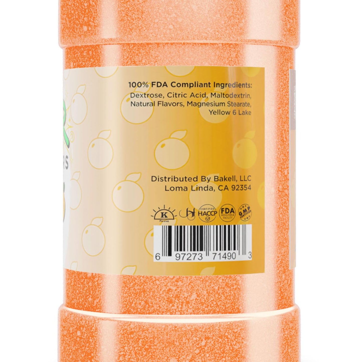 Bakell - Sour Orange Candy Topper (85G 1X Shaker Jar) For Fruit, Food & Dessert