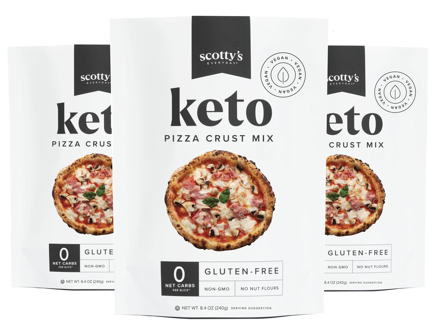 Scotty s Everyday - Keto Pizza Crust Mix - 0g Net carbs, 0g Added Sugar, Gluten-Free, High Fiber - No Nut Flours - 8.4oz, Pack