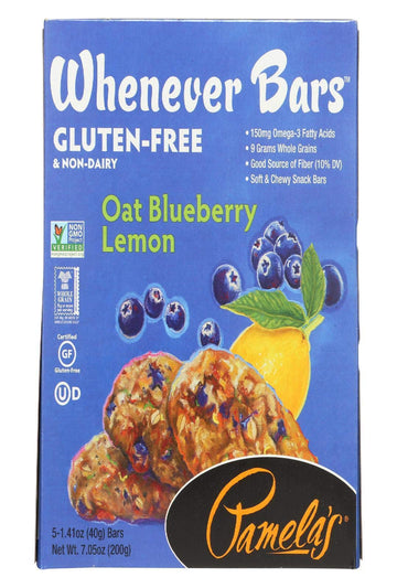 Pamela'S Oat Blueberry Lemon Whenever Bars, 5 Ct