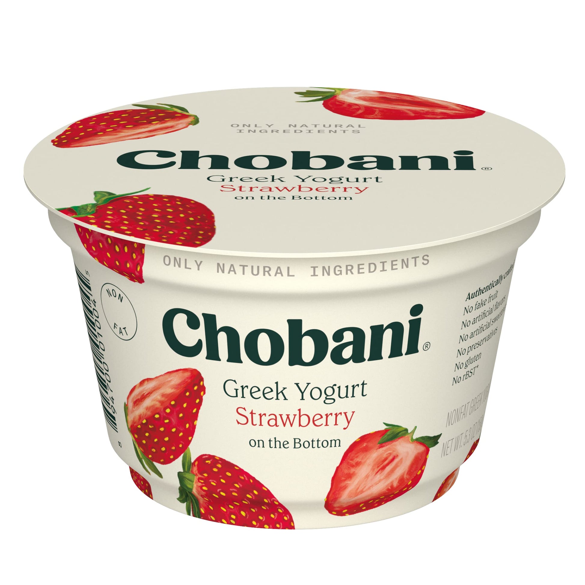 Chobani Non-Fat Greek Yogurt Strawberry on the Bottom 5.3oz