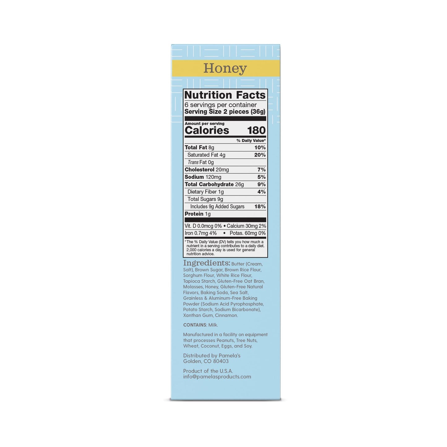 Pamelas Gluten Free Graham  ers, Honey, 7.5 Ounce (Pack of 6)