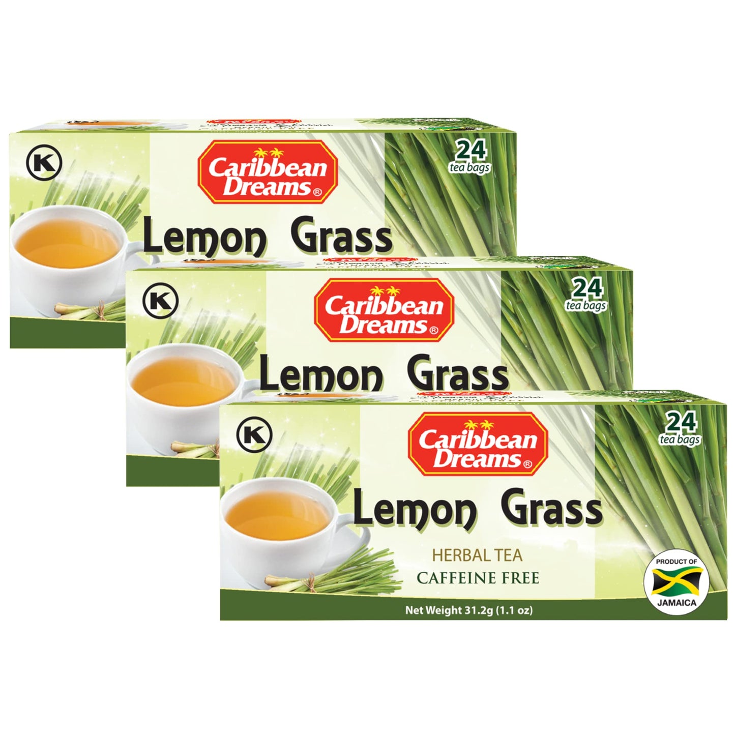 Caribbean Dreams Lemon Grass Tea  1.34 Oz (Pack Of 3) - Total 72 Tea Bags