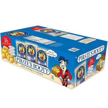 Pirates Booty Aged Cheddar Lunch Packs, White, 0.5 Ounce- 36 Pack
