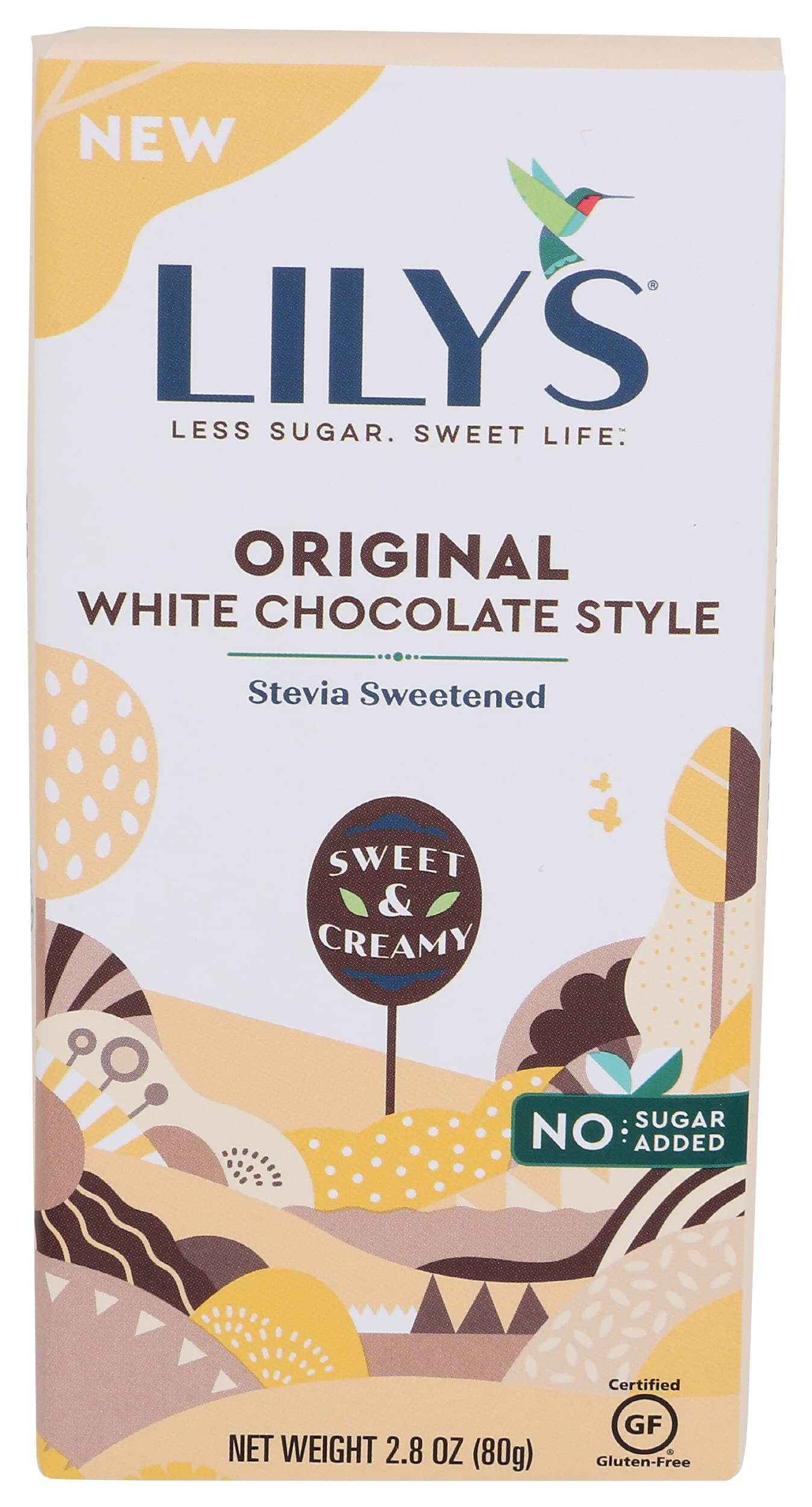 Lilys Sweets Original White Chocolate Style Bar 2.8 Ounce