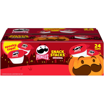 Pringles Potato Crisps Chips, Halloween Snacks, Trick or Treat, Snack Stacks, Original, 16oz Box (24 Cups)