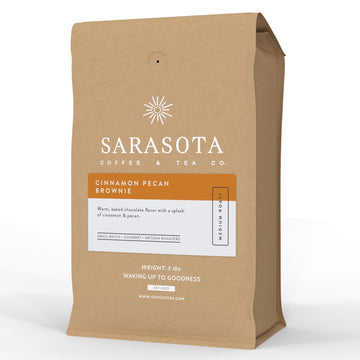 Sarasota Coffee Whole Bean Cinnamon Pecan Brownie | Medium Roast Gourmet Flavored Coffee Beans | Low Acid, Mold Free, Specialty 