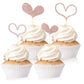Fuutreo 48 Pcs Glitter Heart Cupcake Toppers Wedding Cupcake Picks Love Birthday Cake Decorations Heart Toothpicks For Wedding B