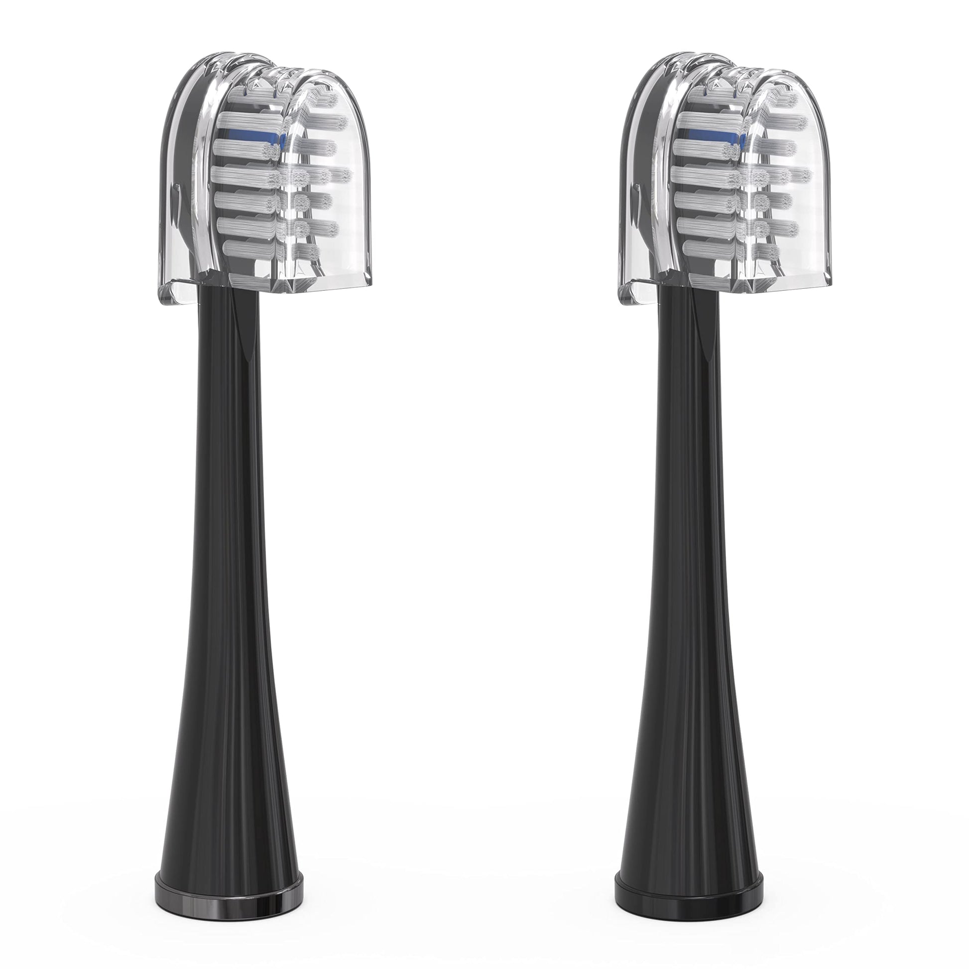 Waterpik Genuine Compact Replacement Brush Heads With Covers For Sonic-Fusion Flossing Toothbrush Sfrb-2Eb, 2 Count Black